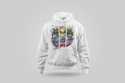 Hoodie — Floral Tie Guan Yin